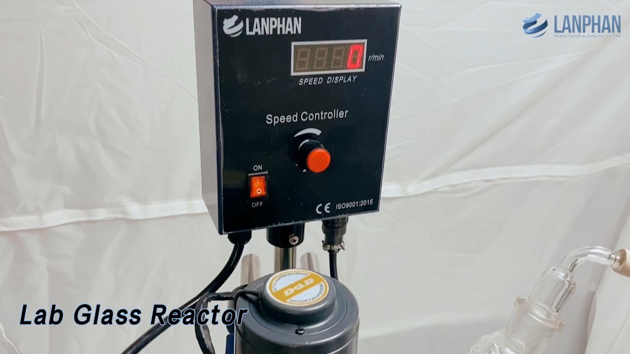 Double Jacketed Lab Glass Reactor Kettle 5L 90W Stainless Steel