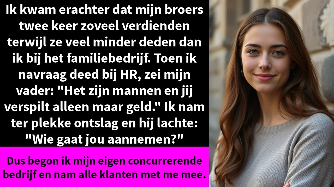 Ik kwam erachter dat mijn broers twee keer zoveel verdienden terwijl ze veel minder deden dan ik bij