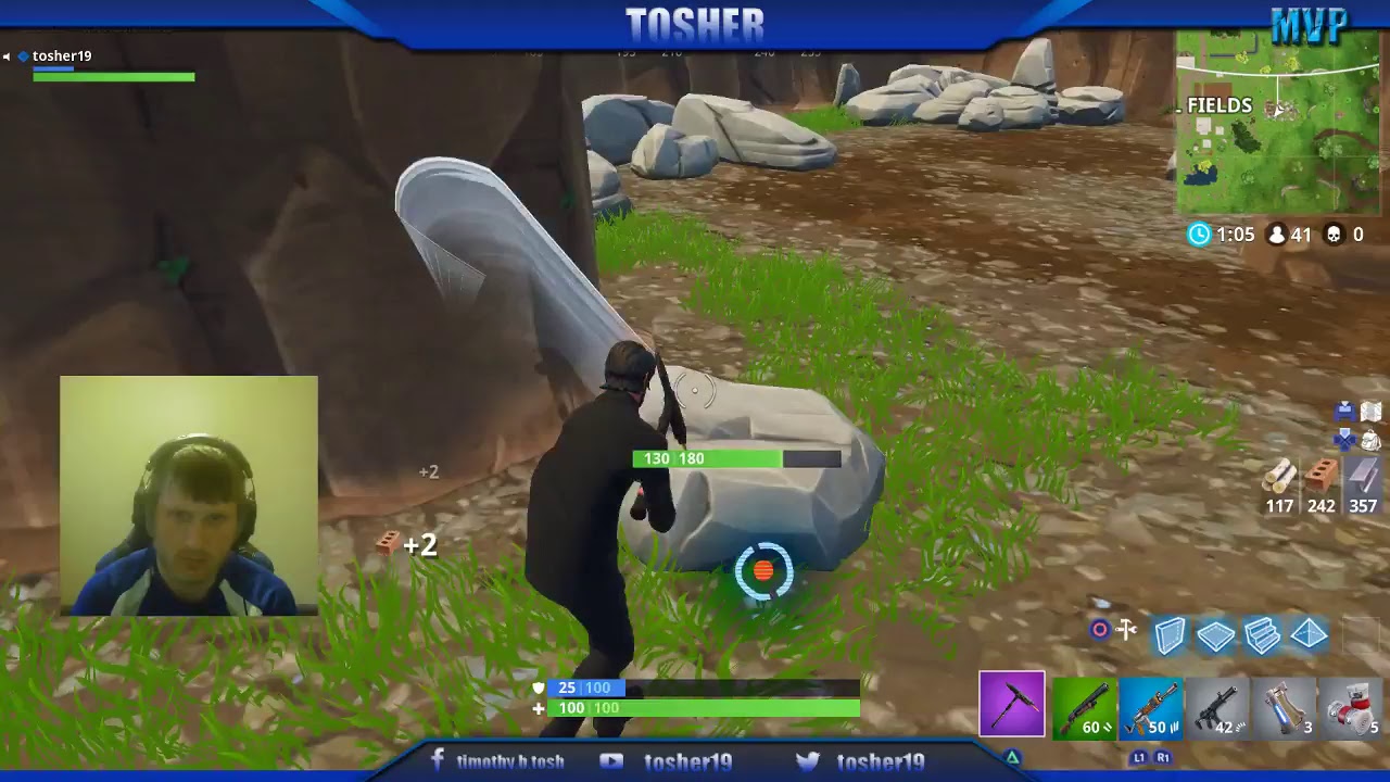 Tosher.0 playing Fortnite Ninja Style