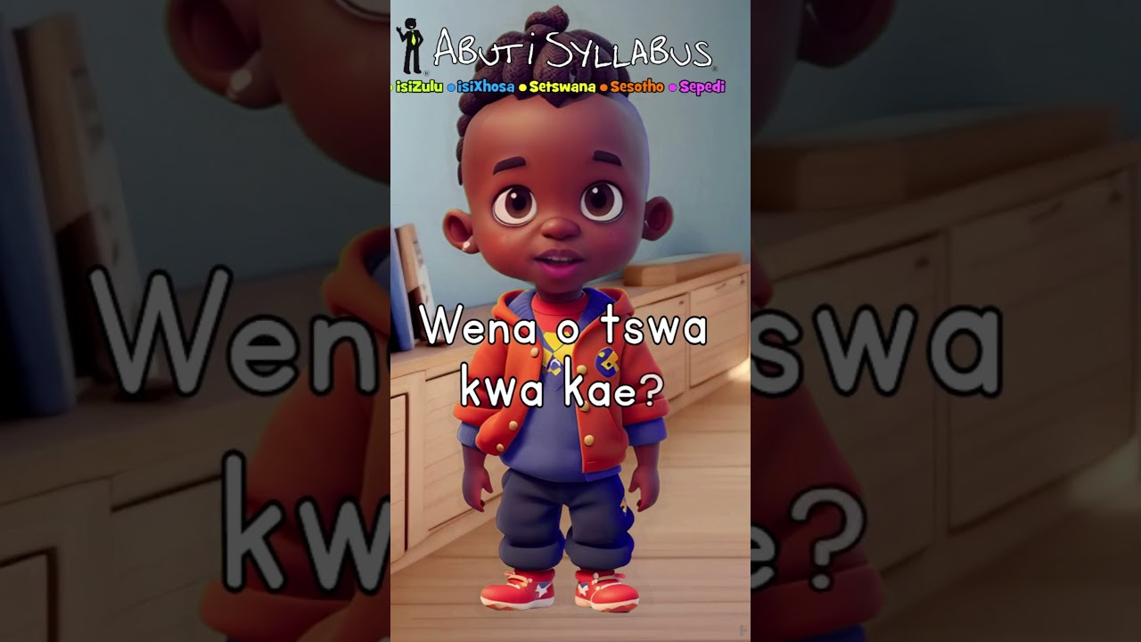Lesego learns Setswana - Lesson 1 - Abuti Buddies  #setswana #tswana  #sesotho #isizulu #isixhosa