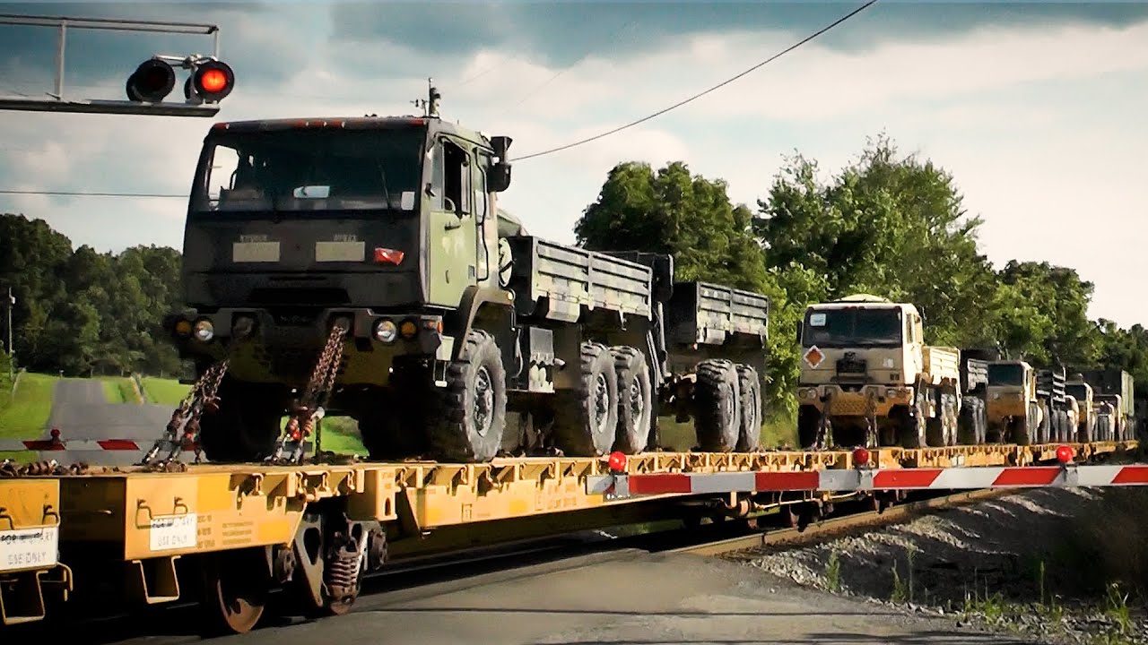 🎖️Перевозка военной техники США на поезде 🎖️