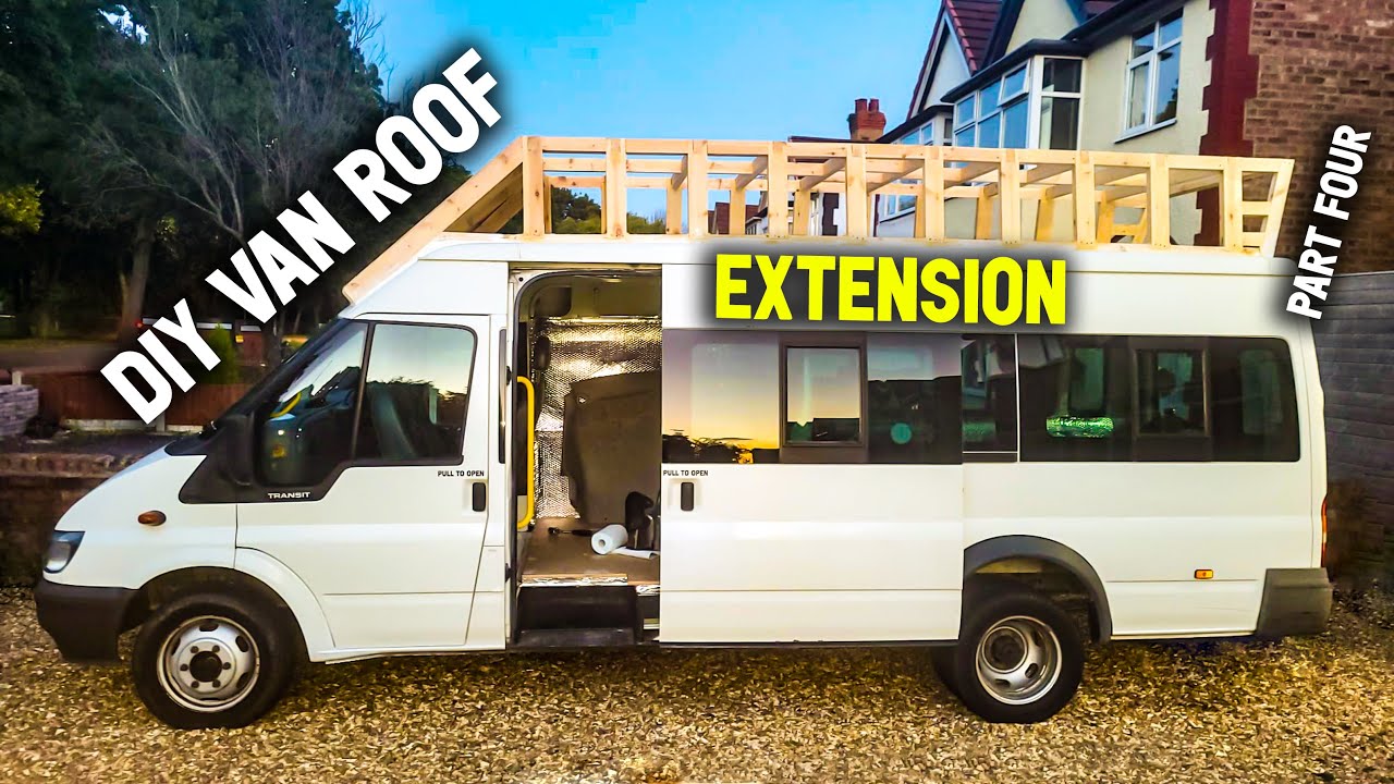 DIY Camper Conversion | roof extension 4 | diy hightop roof  fibreglass van roof  Van Build Ep.12!!!