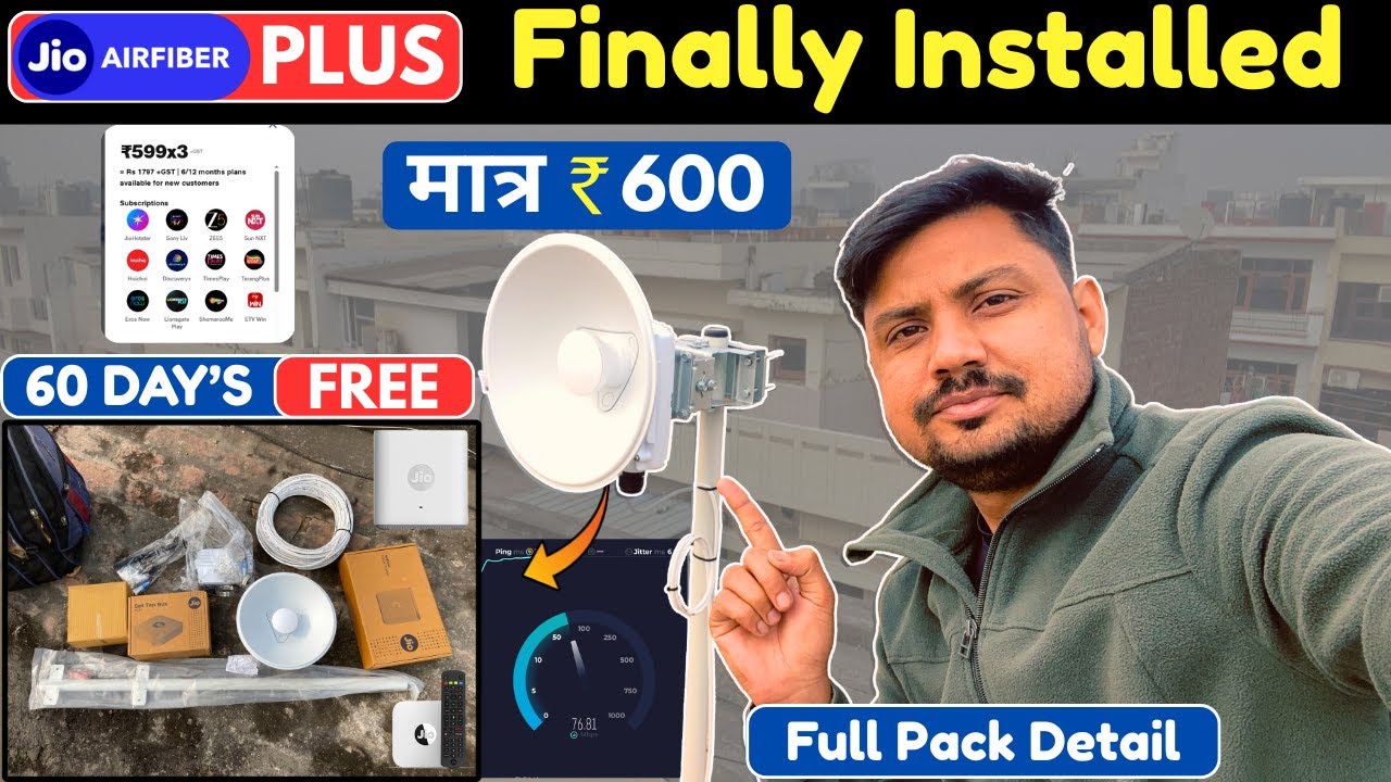 Finally Jio Airfiber Plus Installation Done 👌 jio airfiber free installation process, Full details👌👌