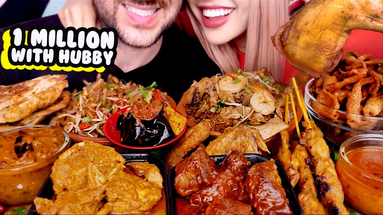 ASMR MALAYSIAN FOOD FEAST | Curry, Fried, Chicken Roti, Rendang | Eating Sounds Mukbang 먹방
