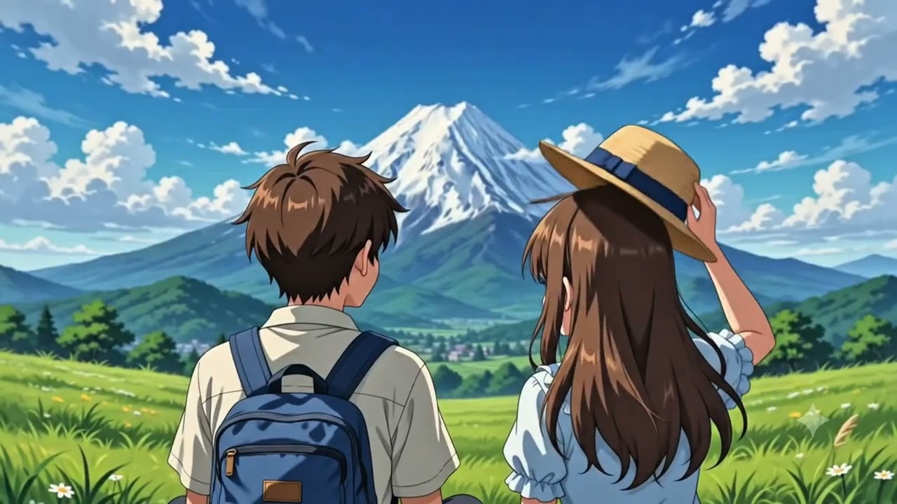4K Anime Summer Landscape 🌿 Mount Fuji Relaxing Scenery