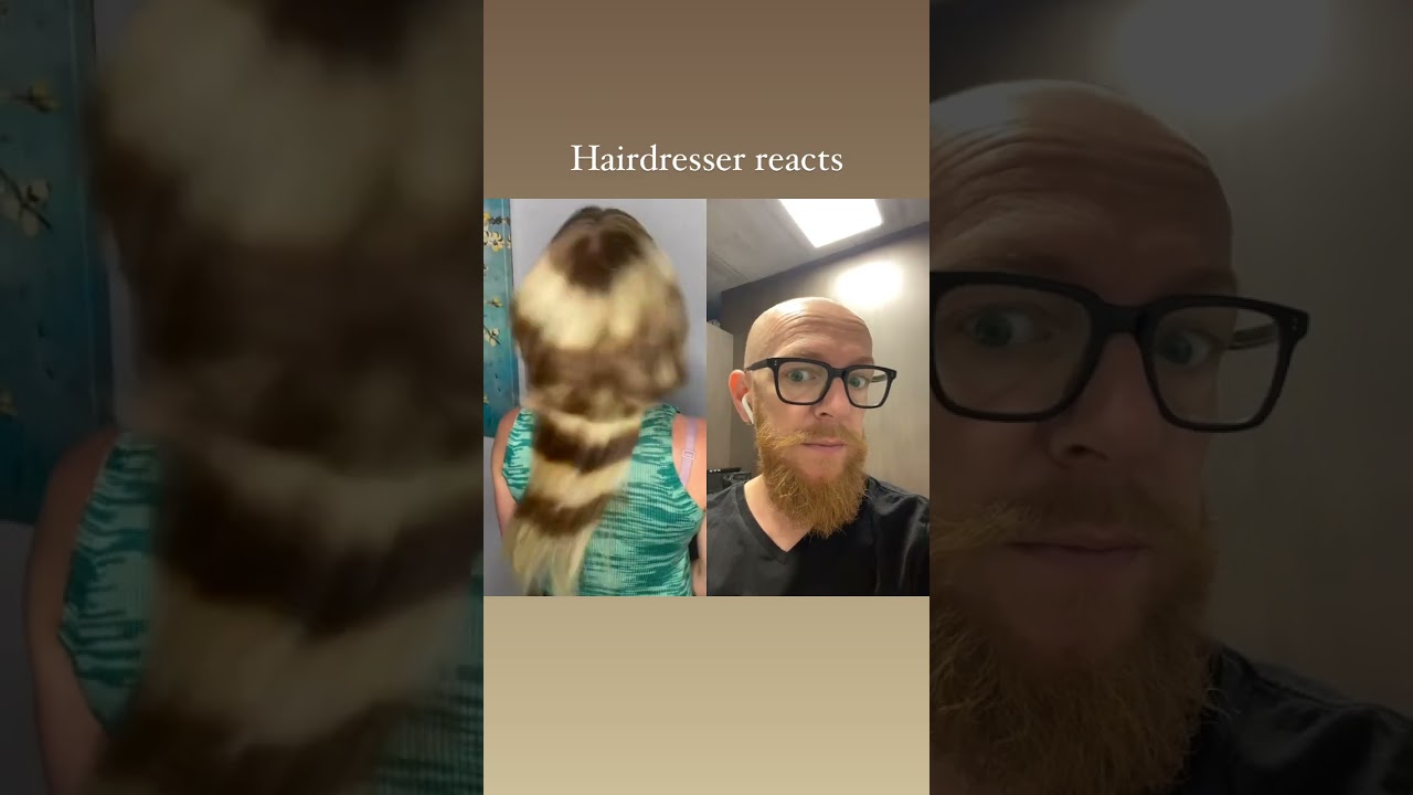 Hairdresser reacts to a raccoon style ... #hair