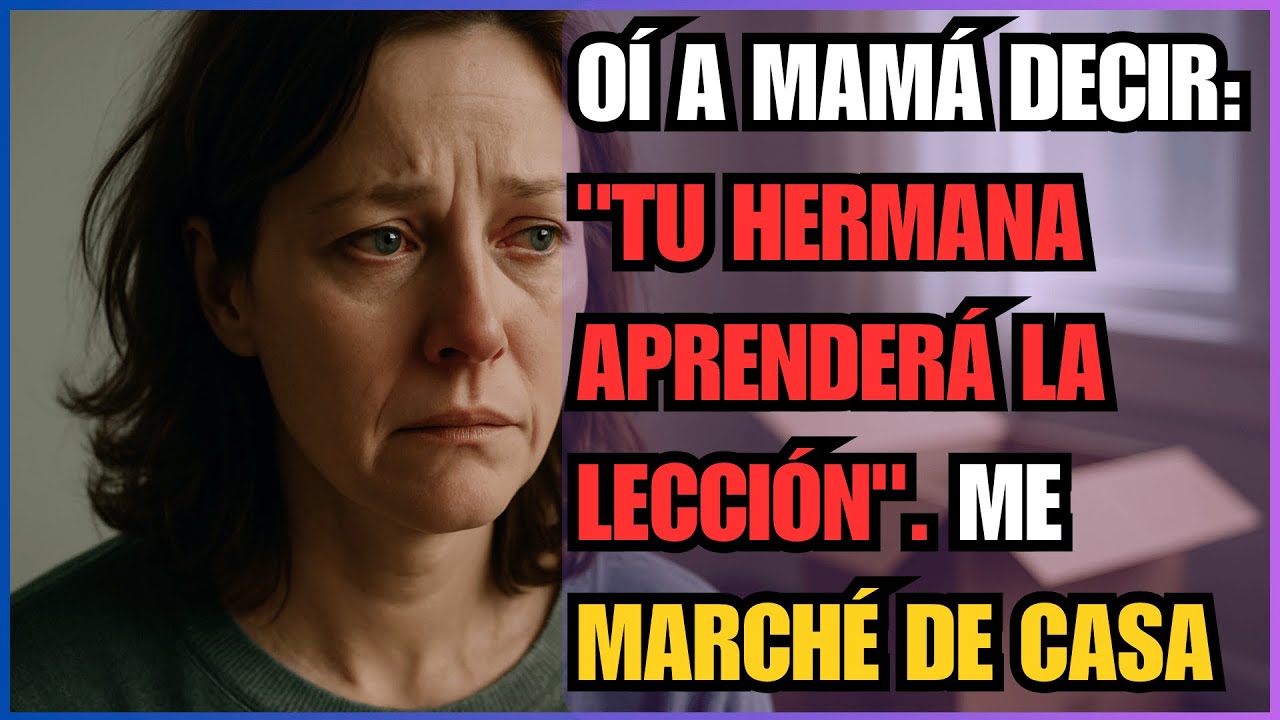 OÍ A MAMÁ DECIR: "TU HERMANA APRENDERÁ LA LECCIÓN". ME MARCHÉ DE CASA