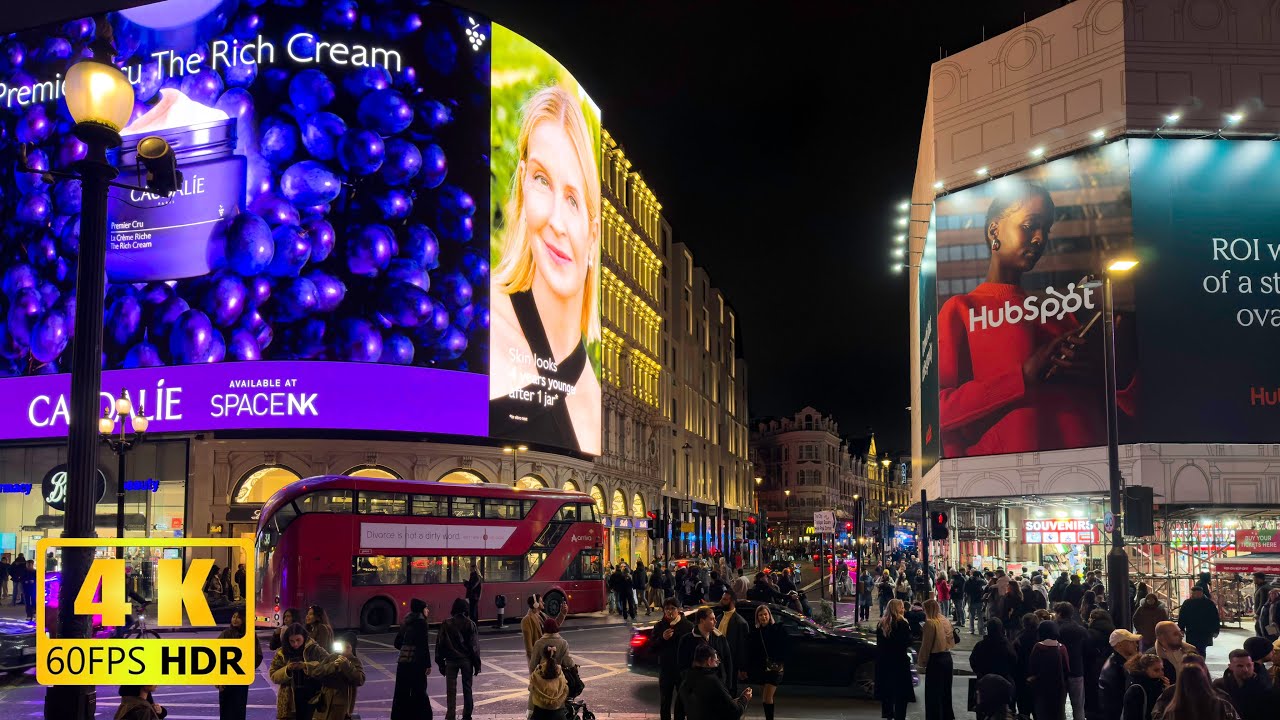 ASMR London Night Walk: Leicester Square to Soho Nightlife District (No Talking, 4K)