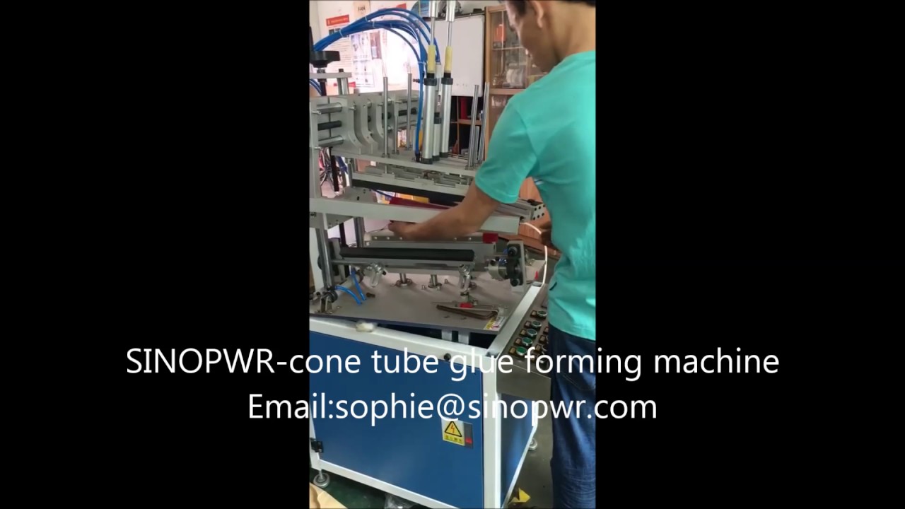Cone cylinder tube glue forming machine