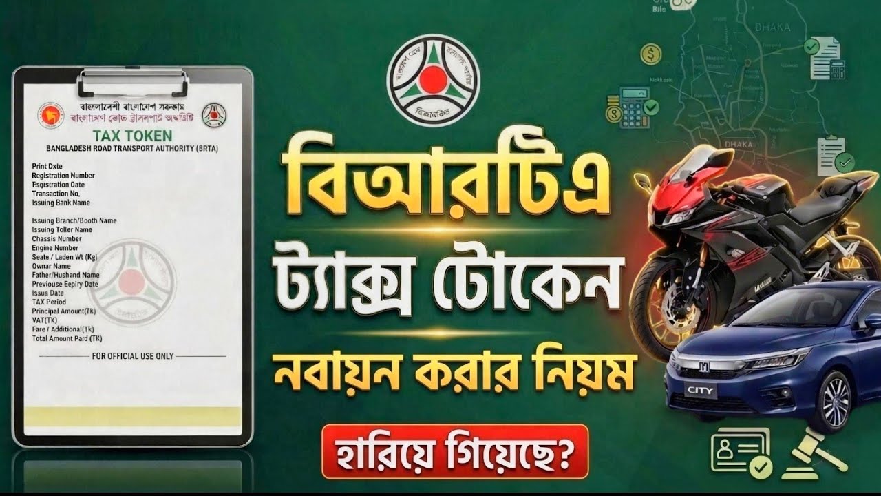 কিভাবে ট্যাক্স টোকেন আপডেট করবেন | How to Renew Bike Tax Token (Even If Lost) | BRTA Bangladesh