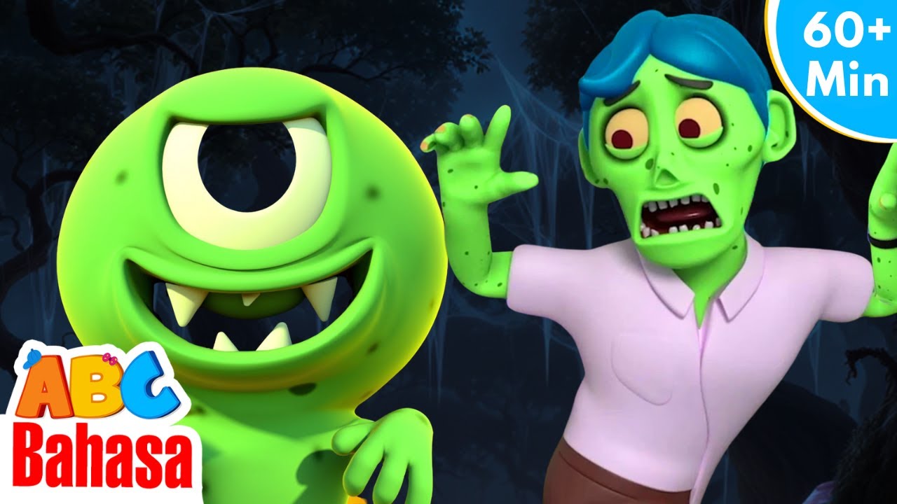 Zombie takut monster 🧟‍♂️👹 Lagu Halloween lucu dan menakutkan untuk anak-anak | ABC Bahasa