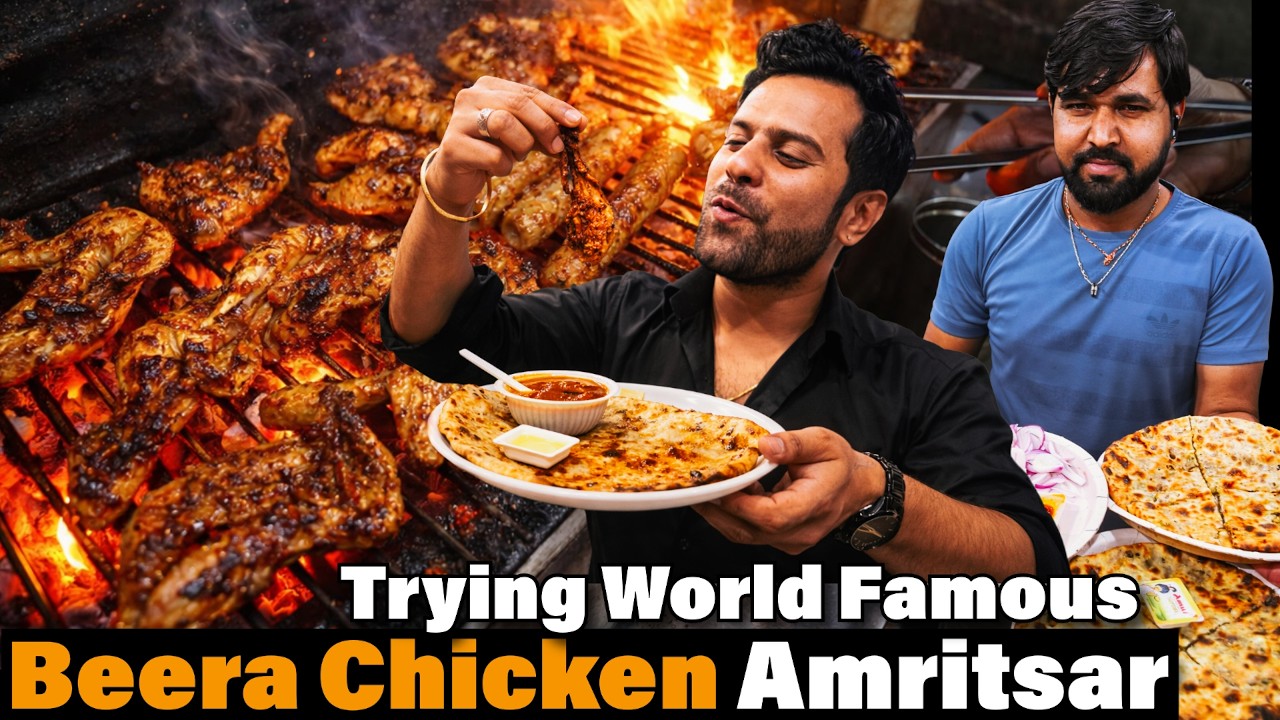 TRYING World FAMOUS BEERA TANDOORI CHICKEN Amritsar | CRAZY 500 Gm Keema Mutton Naan, Machhi Fry