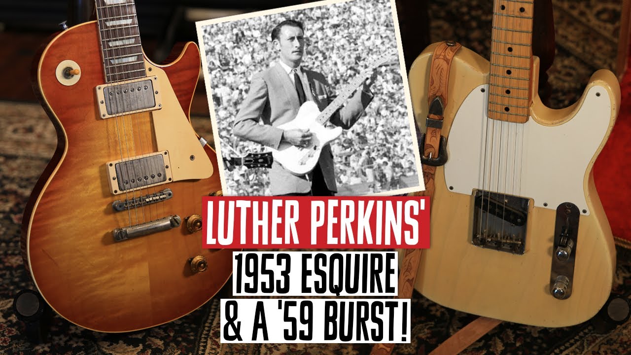 Esquire 1953 года гитариста Джонни Кэша Лютера Перкинса и Gibson Les Paul Burst 1959 года Джона К...