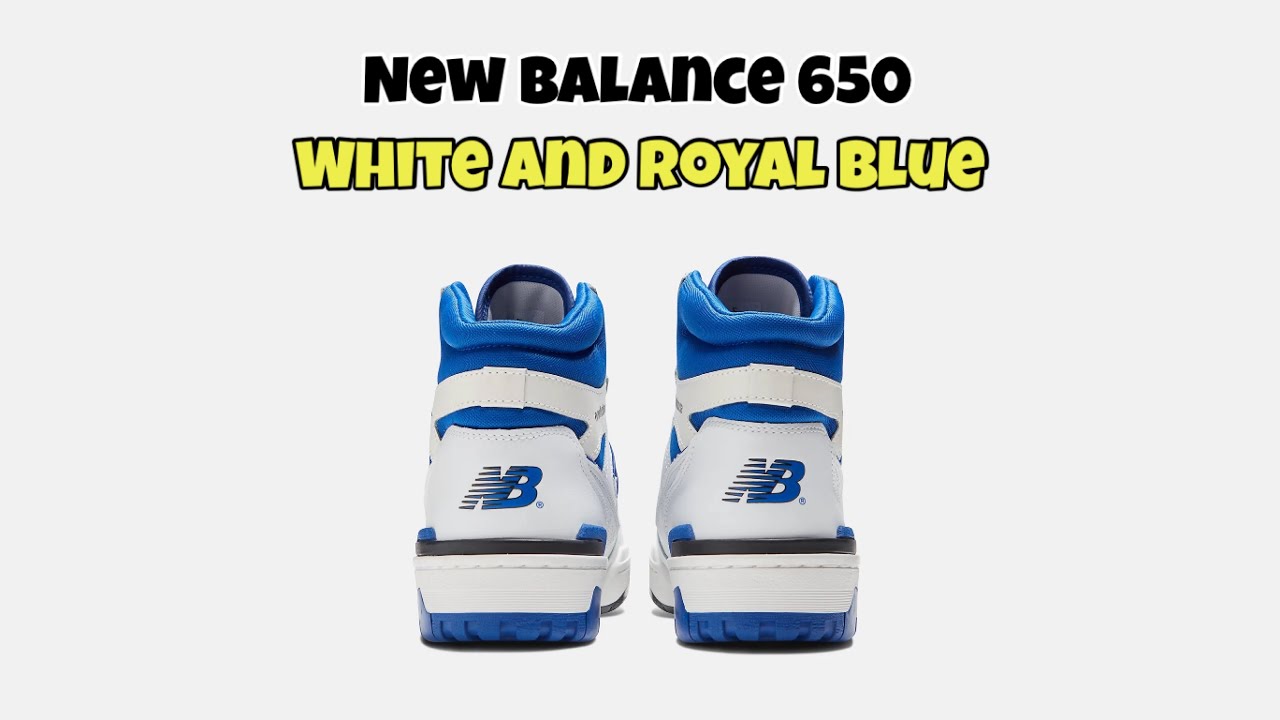 New Balance 650 White and Royal Blue