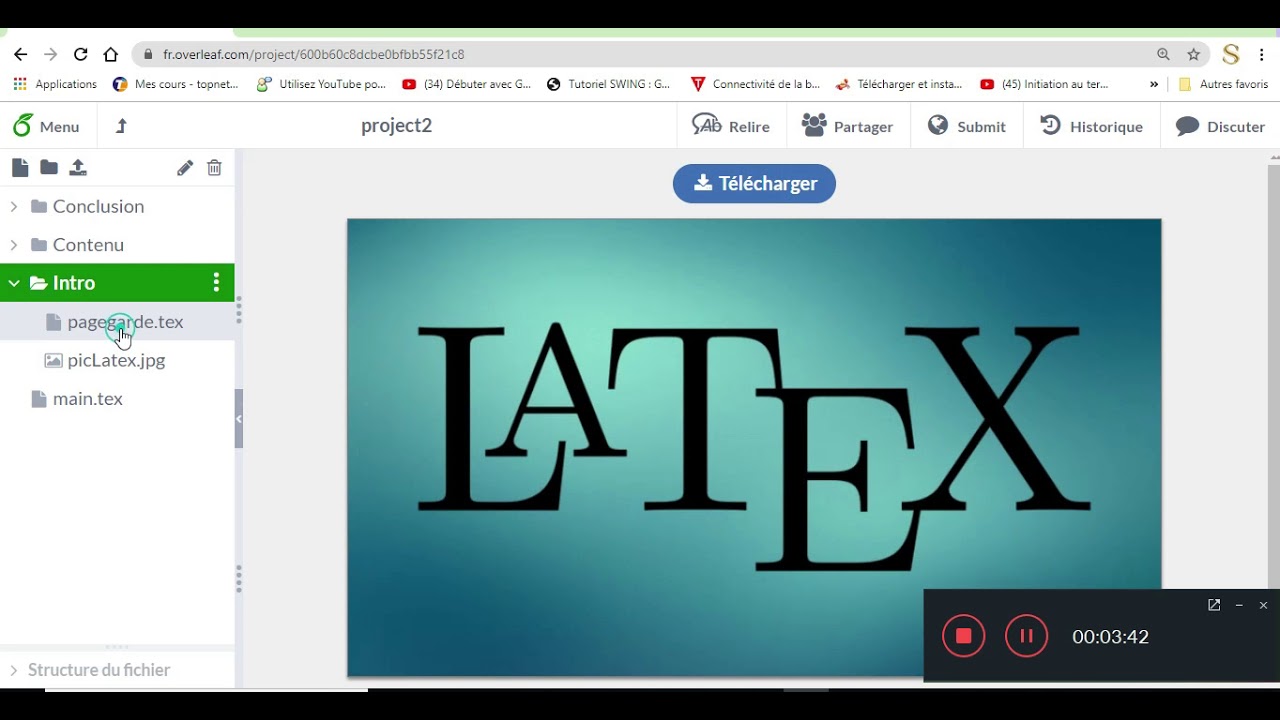 Tutoriel Latex #2 - Structuration du projet Sur Overleaf et Création de page de garde