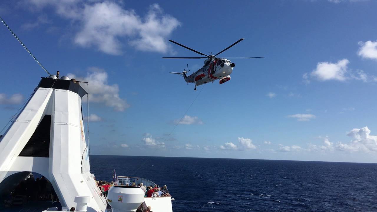 medical emergency with helicopter on board the cruise ship Ocean Majesty