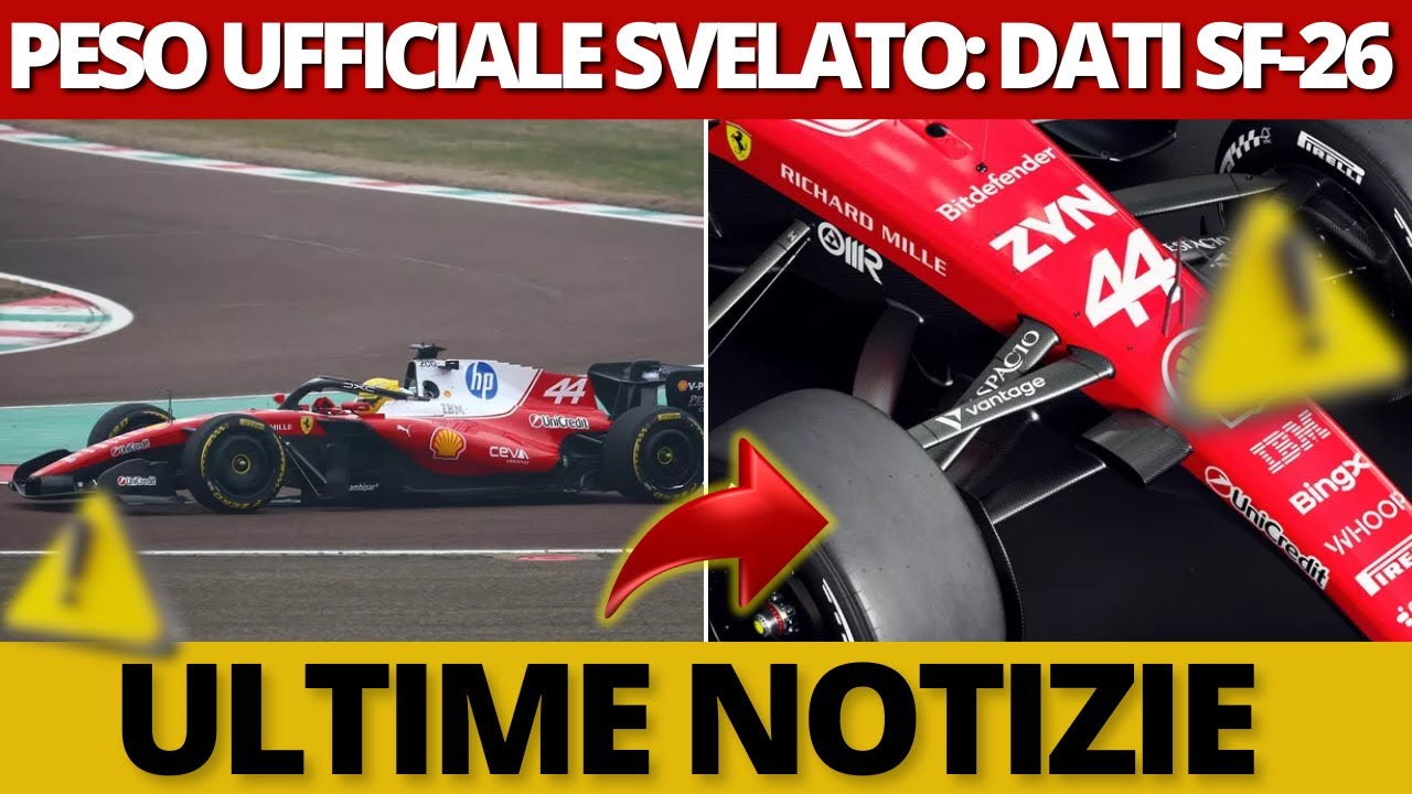 SCOOP FERRARI: Rivelato il peso shock della SF-26 (Ecco perch&eacute; &egrave; cruciale!) | notizie di ferrari