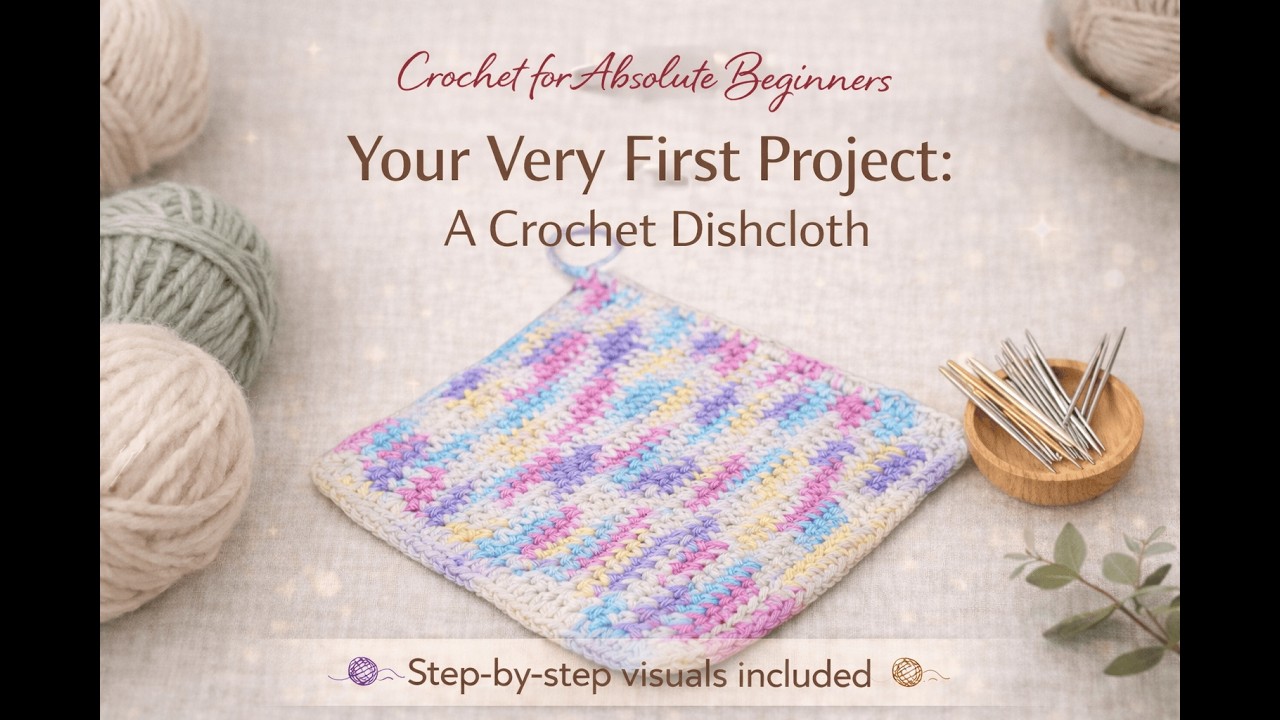 Crochet for Absolute Beginners - Crochet Dish Cloth - Your first project!