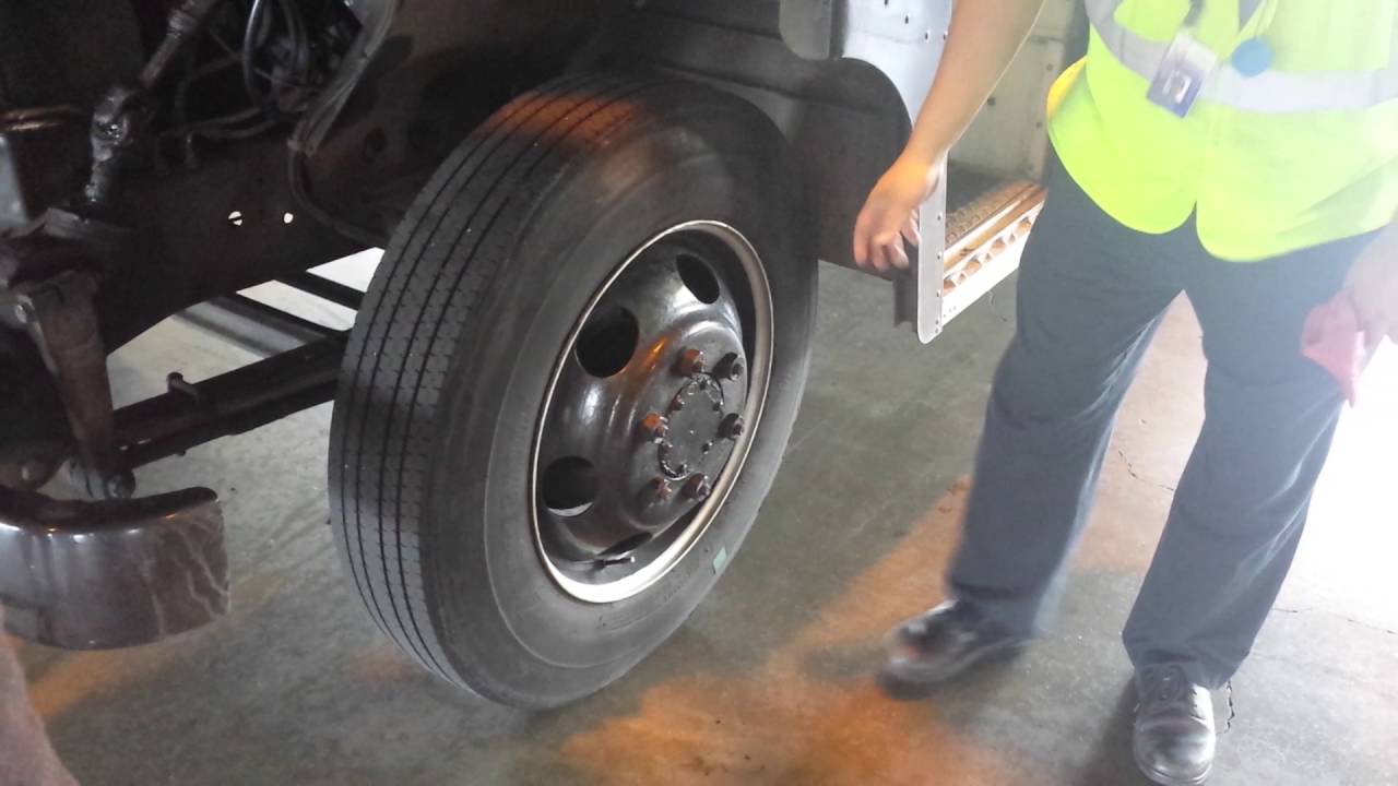 UPS Driver Training. Front and side pre trip inspection.