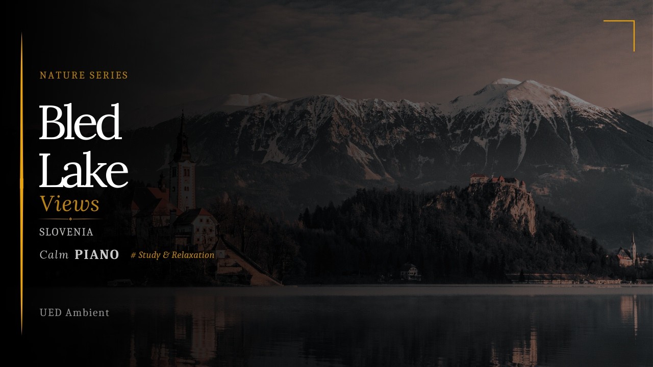 4K Lake Bled Scenic Views with Soft Piano Music | Reading & Relaxation