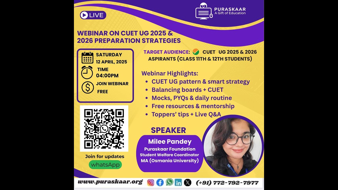 Webinar on CUET UG 2025 AND 2026 PREPARATION STRATEGIES