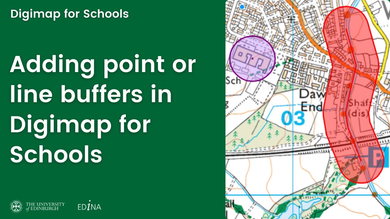 Adding point or line buffers in Digimap for Schools