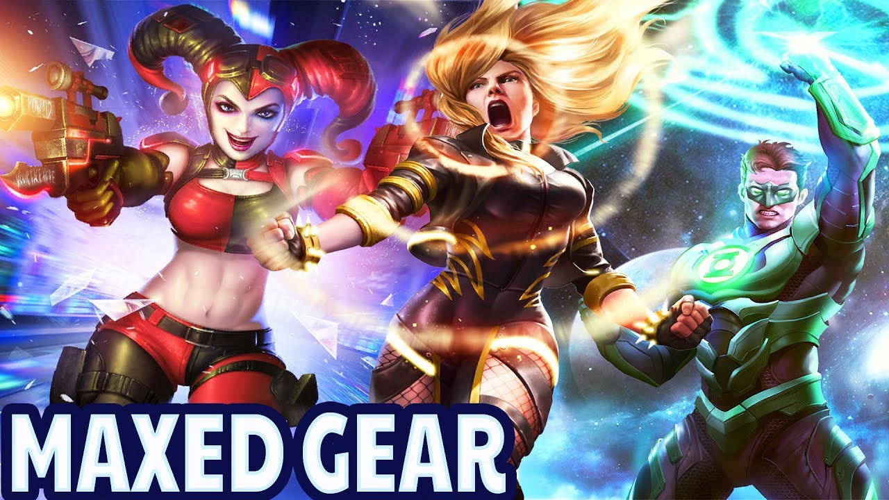 Injustice 2 Mobile. MAXED OUT GEAR. Black Canary, Green Lantern, Unhinged Harley Quinn. EPIC Looks
