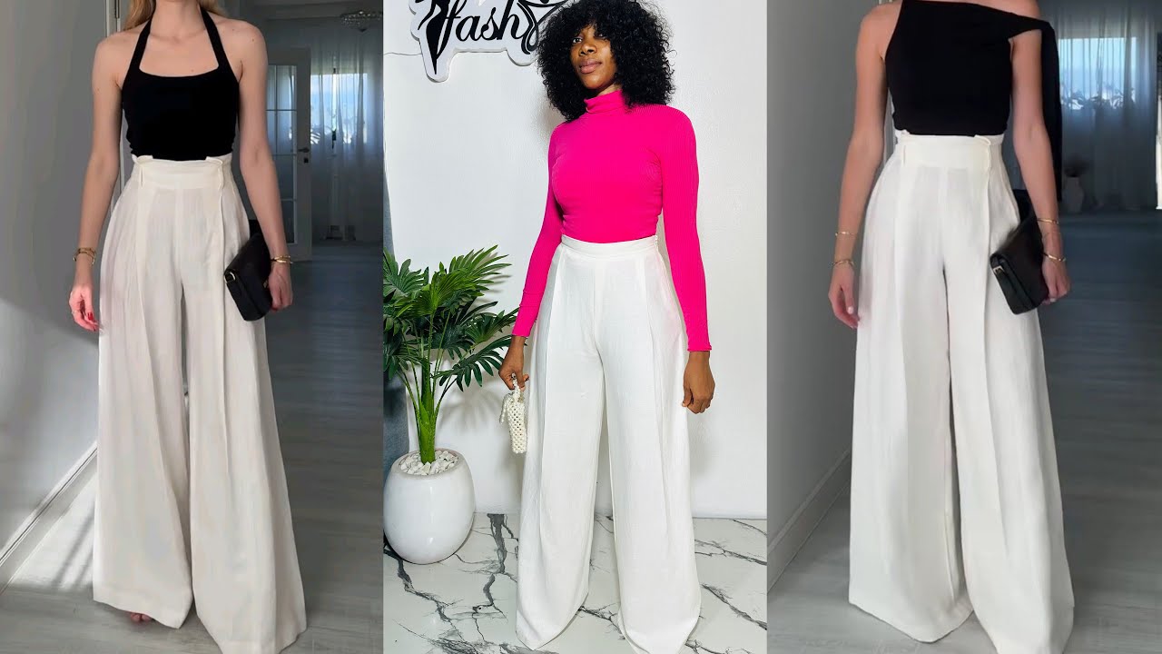 How to Draft and Cut a Wide Leg Palazzo Pant Trouser with Pleats