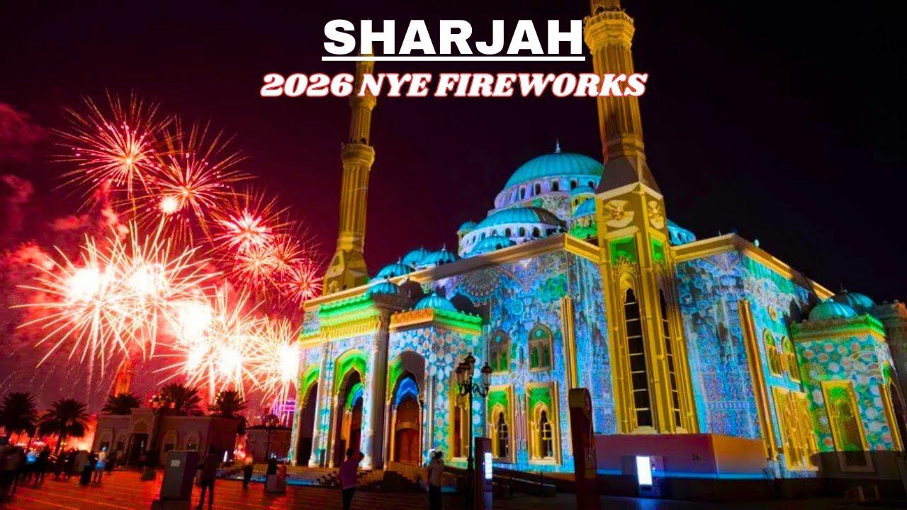 SHARJAH 4k 🇦🇪 | AL Majaz1 Waterfront New Year Fireworks 2026