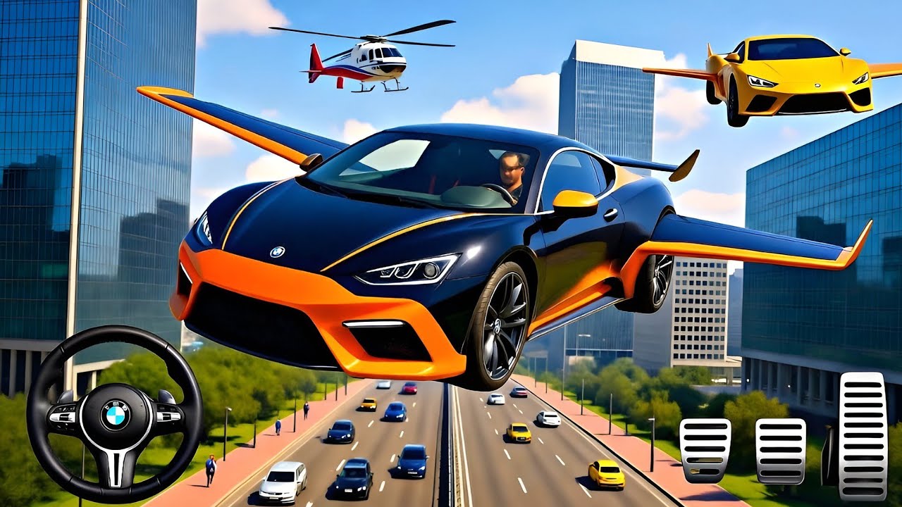 Flying Car Transport Simulator Gameplay | Extreme Car Game for Android