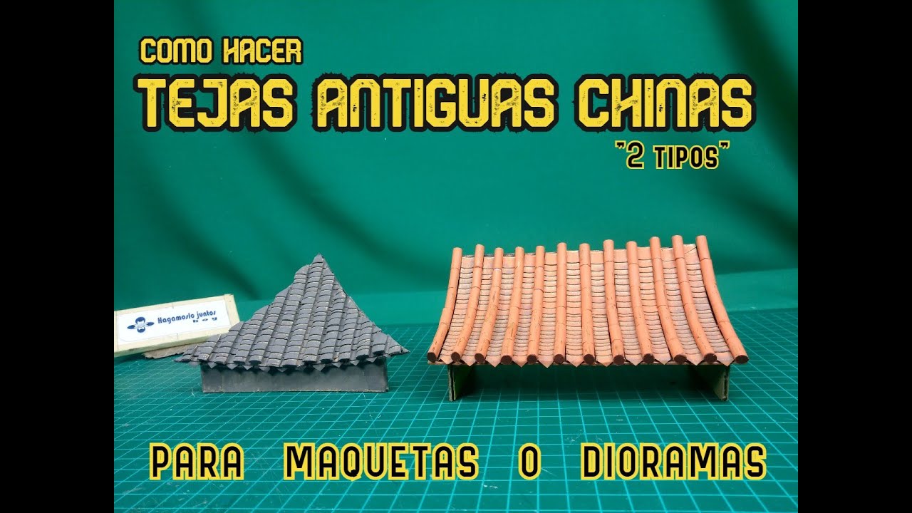 Como hacer /TEJAS ANTIGUAS CHINAS /2 tipos/con cartón /para maquetas o dioramas/2023
