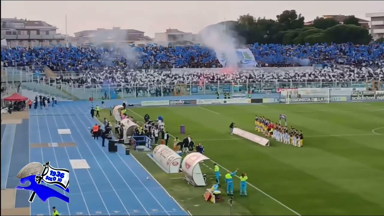 PESCARA-CERIGNOLA 1-1  GENTE DI MARE , COREOGRAFIA PREPARTITA LO SPETTACOLO DELLO STADIO ADRIATICO!