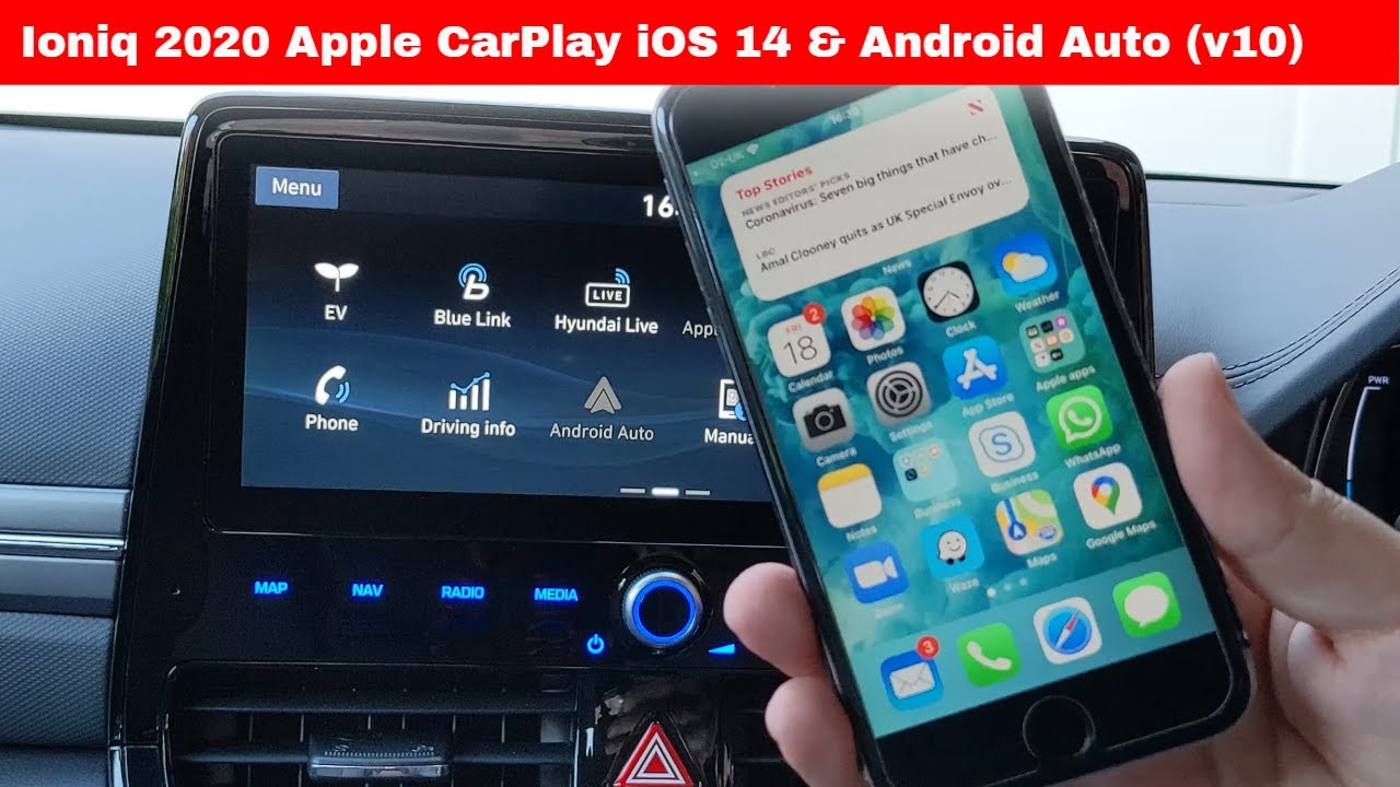 Hyundai Ioniq 2020 - Apple iOS CarPlay & Android Auto (4K)