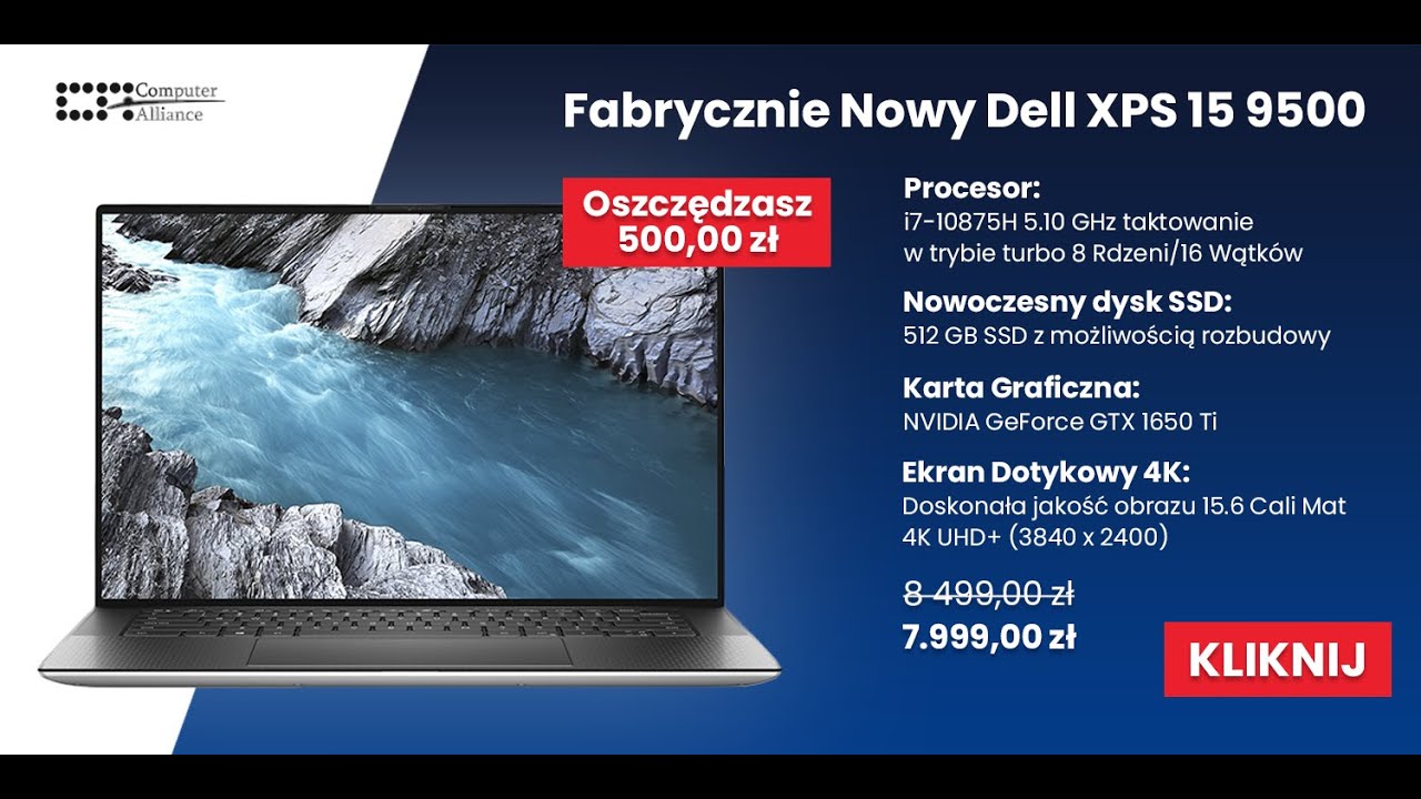 Dell XPS 15 9500 - i7-10875H - Laptopy Dell w super cenach!