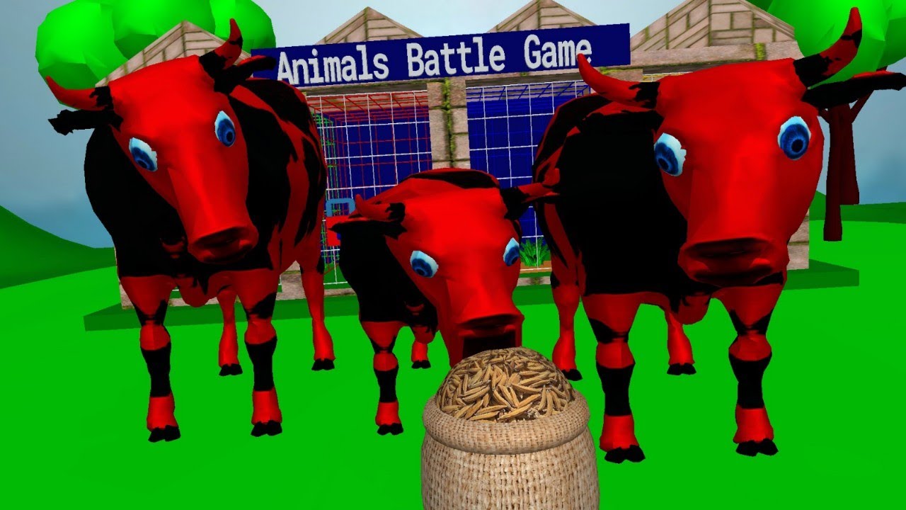 Cows Race To The Right Sack | cow videos | The Great Cow Sack Race | Animals Battle Game