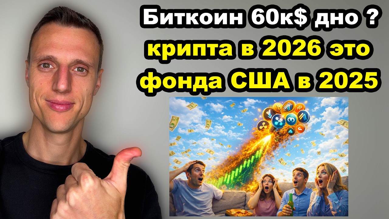 Криптовалюта прогноз. Биткоин достиг дна или следующая остановка 50 000$? Крипта 2026 = фонда 2025.