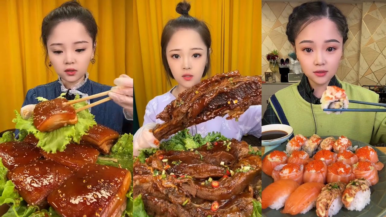 ASMR MUKBANG | Red Braised Pork Belly 