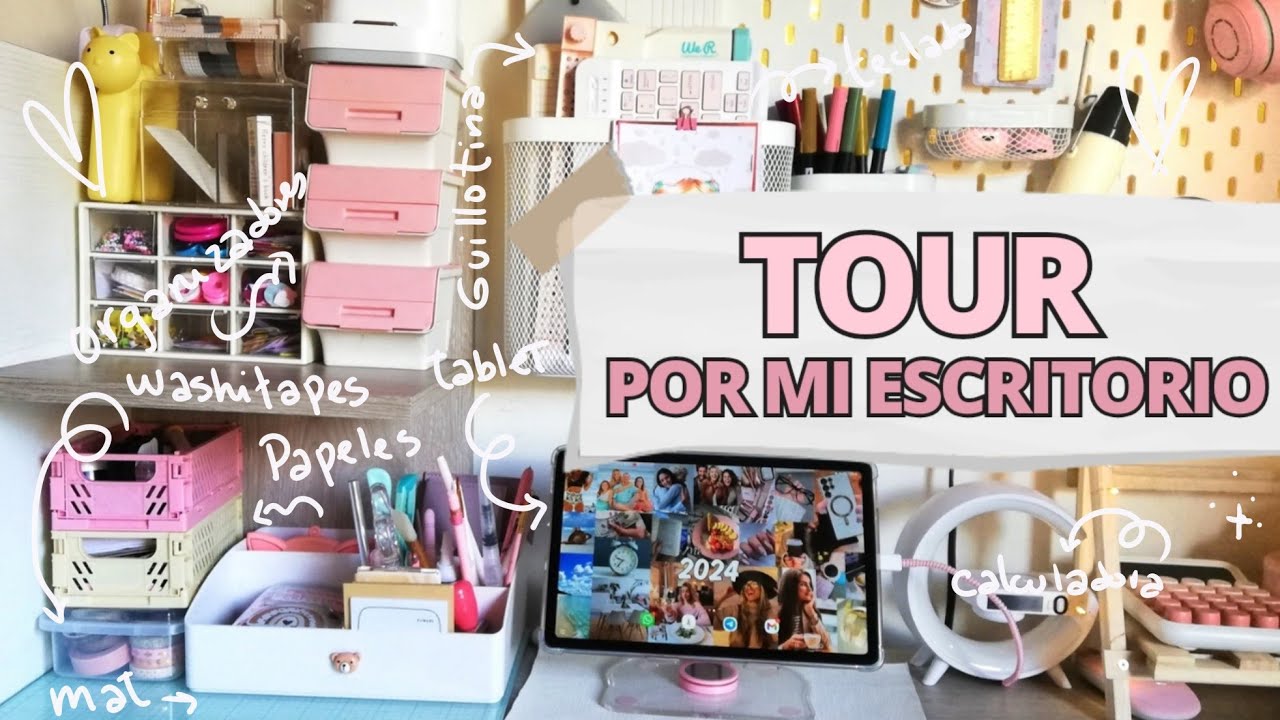 Tour por mi ESCRITORIO Actualizado 🚫✋️STOP Síndrome de Diogenes #scraproom #desksetup