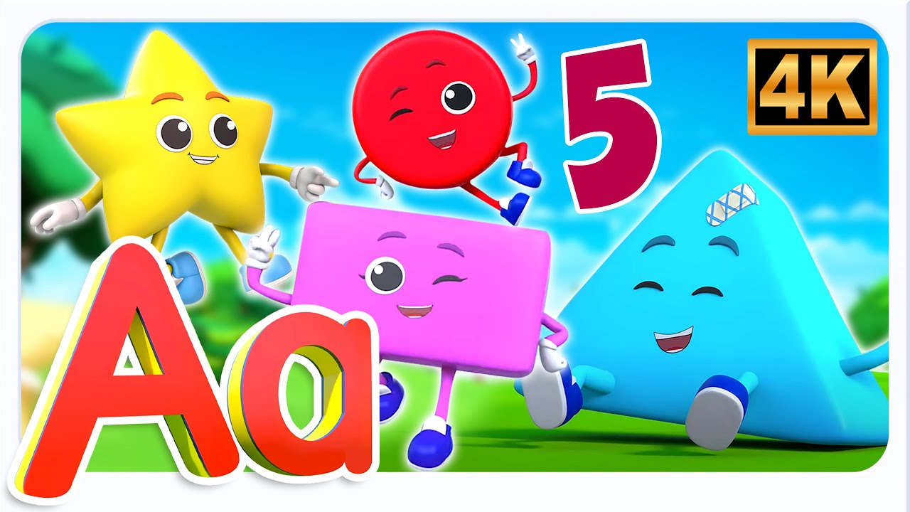 Five Little Shapes | Learn Shapes for Kids | Nursery Rhyme