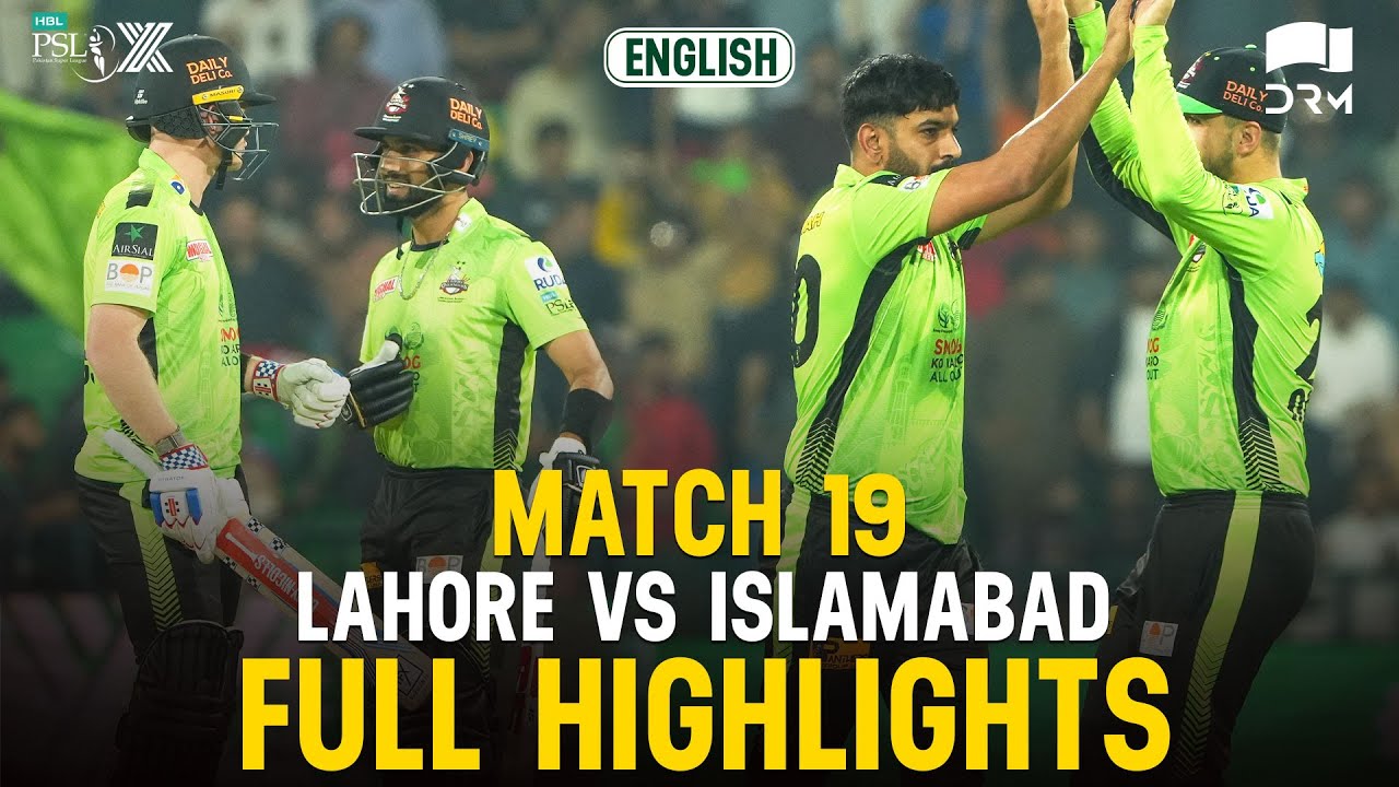 Full Highlights | Lahore Qalandars vs Islamabad United | 𝐄𝐍𝐆𝐋𝐈𝐒𝐇 | Match 19 | HBL PSL X | M3O1K