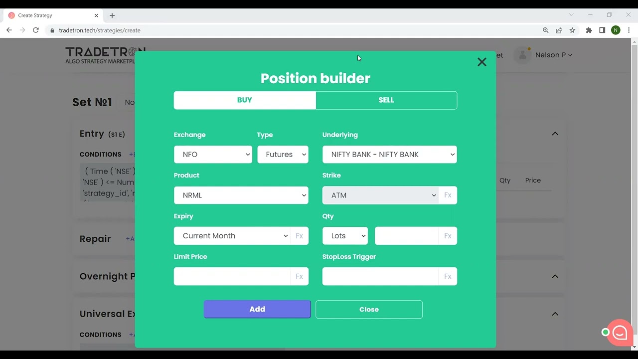Как создать стратегию BTST/STBT (купить сегодня, продать завтра, продать сегодня, купить завтра) на Tradetron