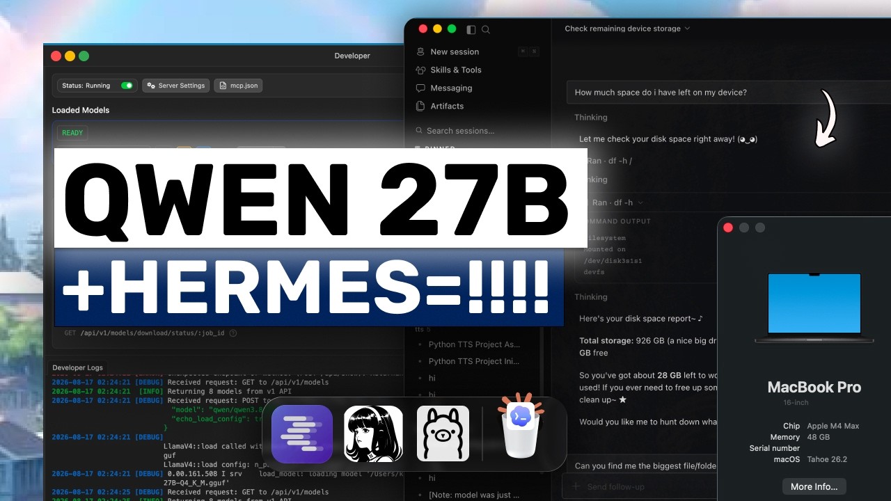 Qwen 3 27B (Полное тестирование на локальном Mac 48 ГБ) + Hermes: Возможно, я СЕЙЧАС же ОТКАЖУСЬ ...