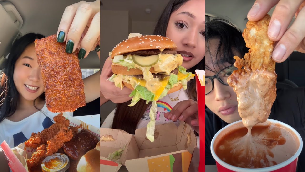 Подборка мукбангов (TikTok) | Wingstop, подъём тростей, кава и многое другое | Mukbangs 4life