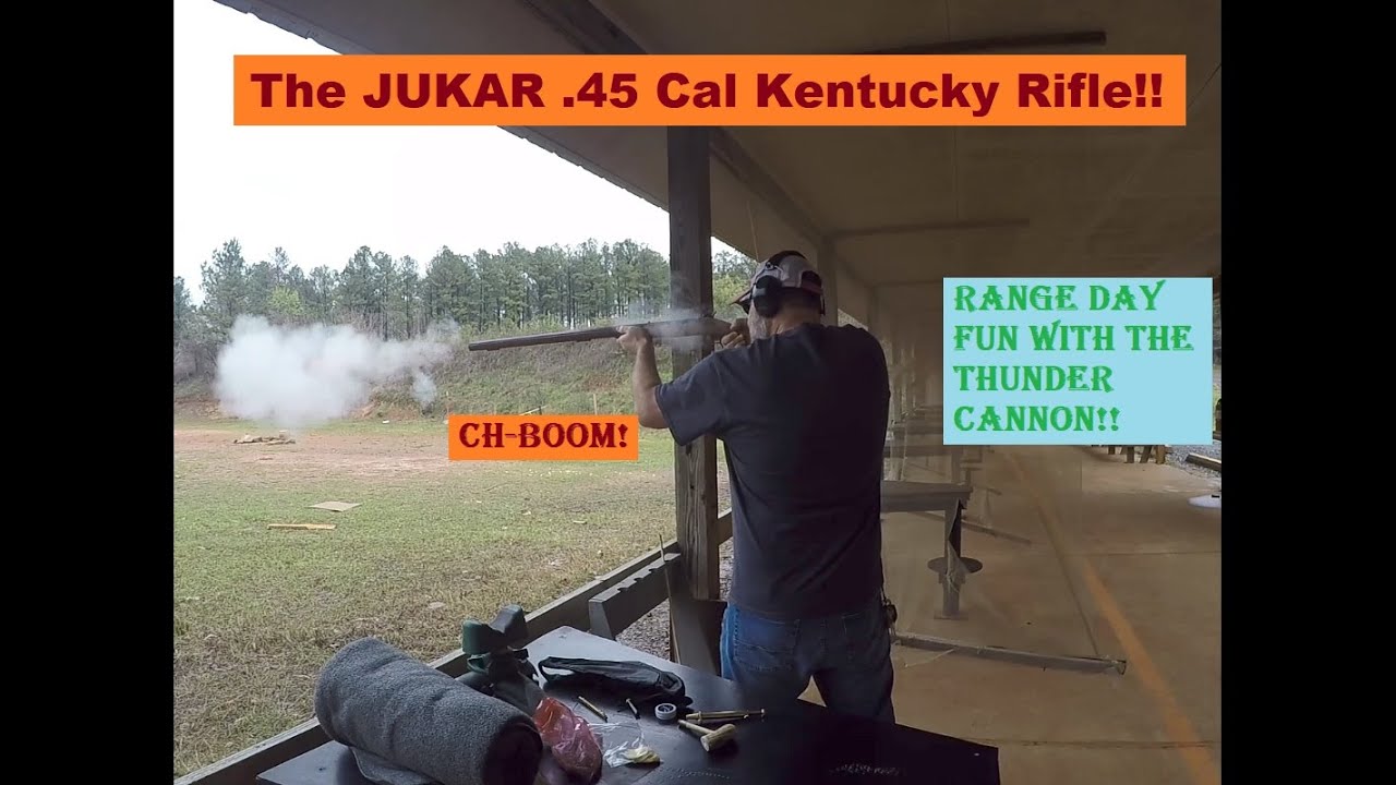First Shots With The Jukar .45 Cal Kentucky Rifle...The Thunder Cannon!!
