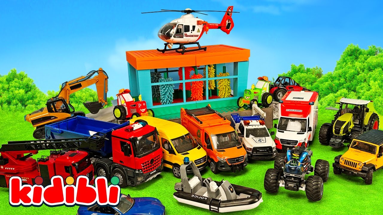 Eğlenceli Slime ve &Ccedil;amur Yıkama! 🚗💦 Oyuncak Arabalar, Kamyonlar ve Trakt&ouml;rlerle Eğlence | Kidibli