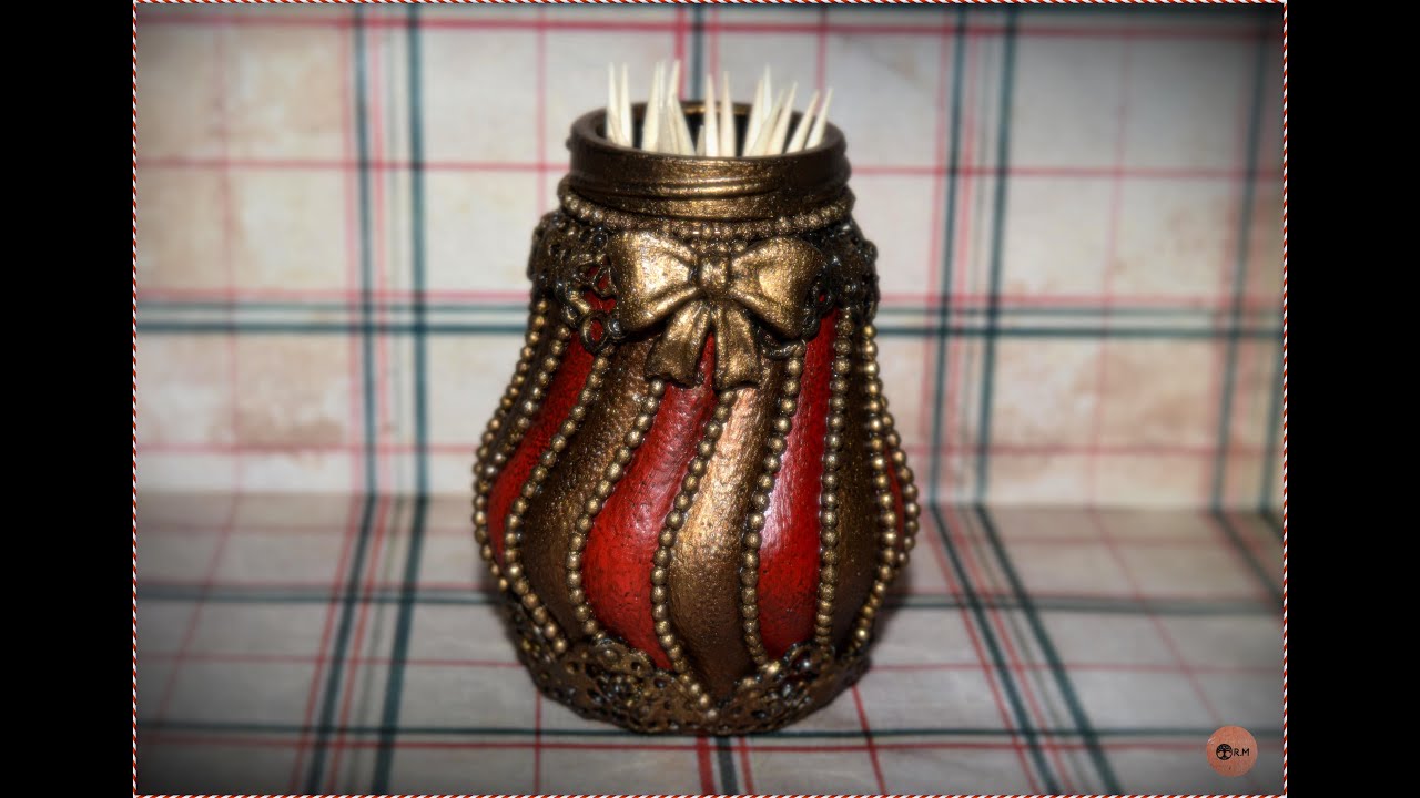Solnička decoupage vázička