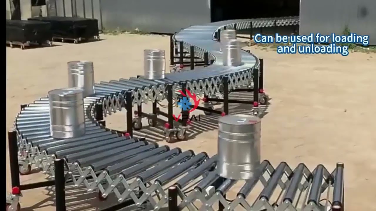 poly-v belt roller conveyor for loading unloading