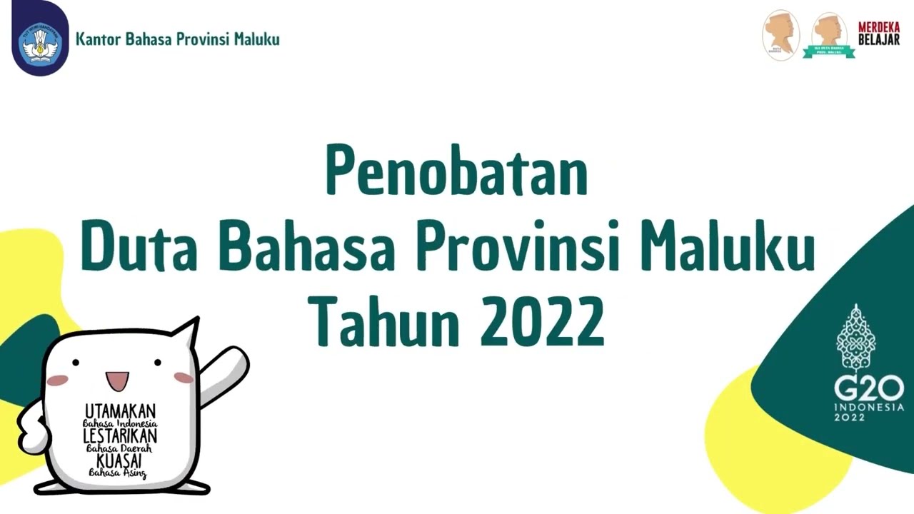 Penobatan Duta Bahasa Provinsi Maluku Tahun 2022