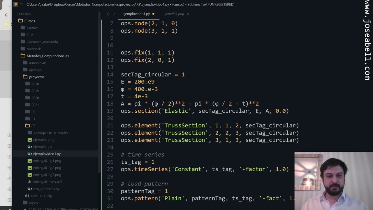 Análisis de estructura reticular en openseespy