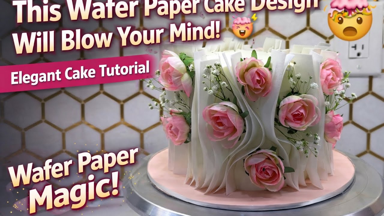 This wafer Paper design will blow your mind🤯|wafer paper magic❤️|elegant cake tutorial |ytvideo
